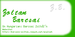 zoltan barcsai business card